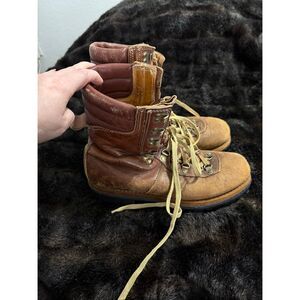VINTAGE BROWN MONTBLANC LACE UP MOUNTAIN HIKING TRAIL BOSS BOOTS SIZE 9 D